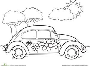 Vw bug worksheet education bug coloring pages coloring pages truck coloring pages