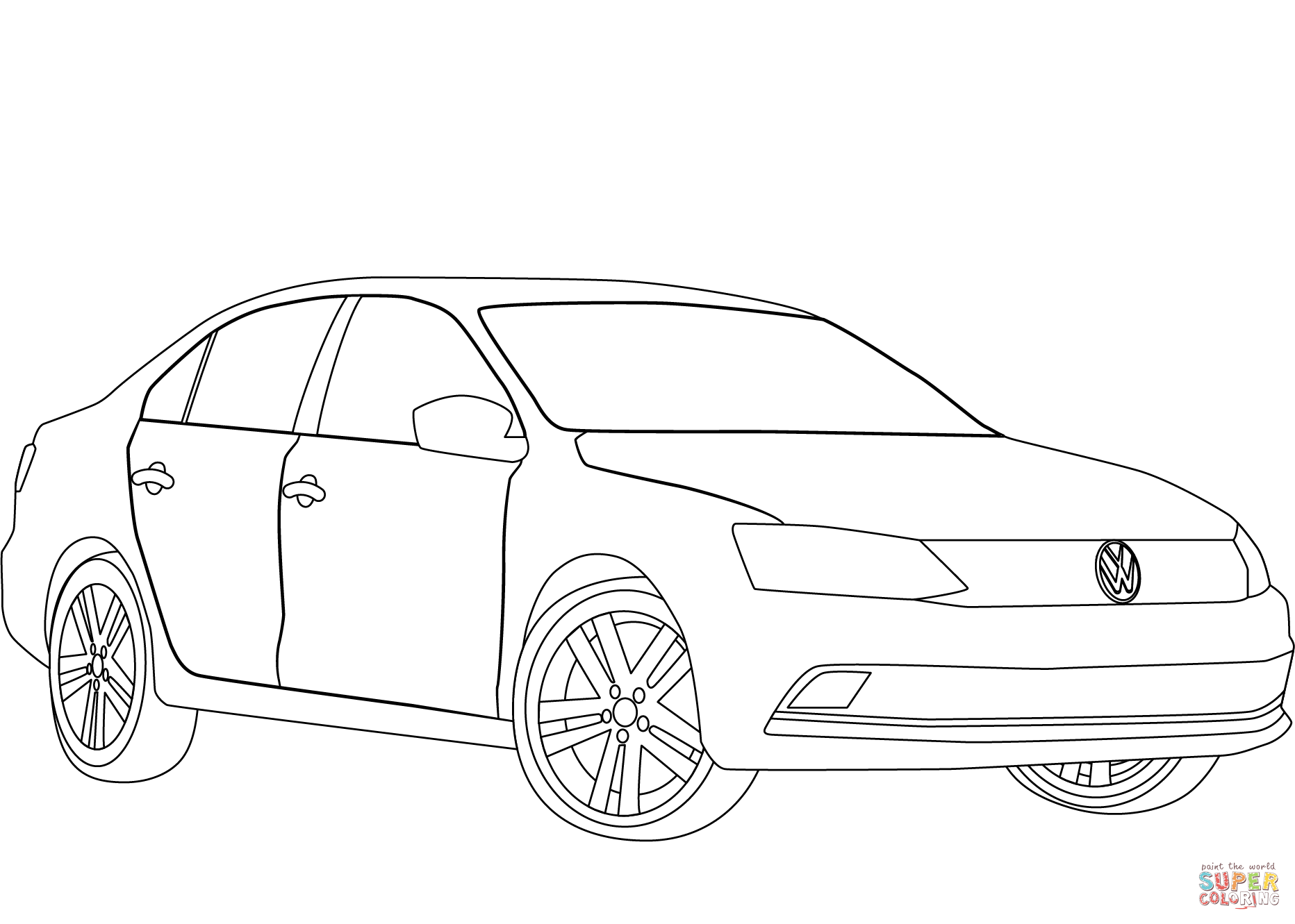 Volkswagen jetta coloring page free printable coloring pages
