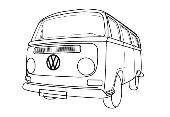 Hippie van coloring page