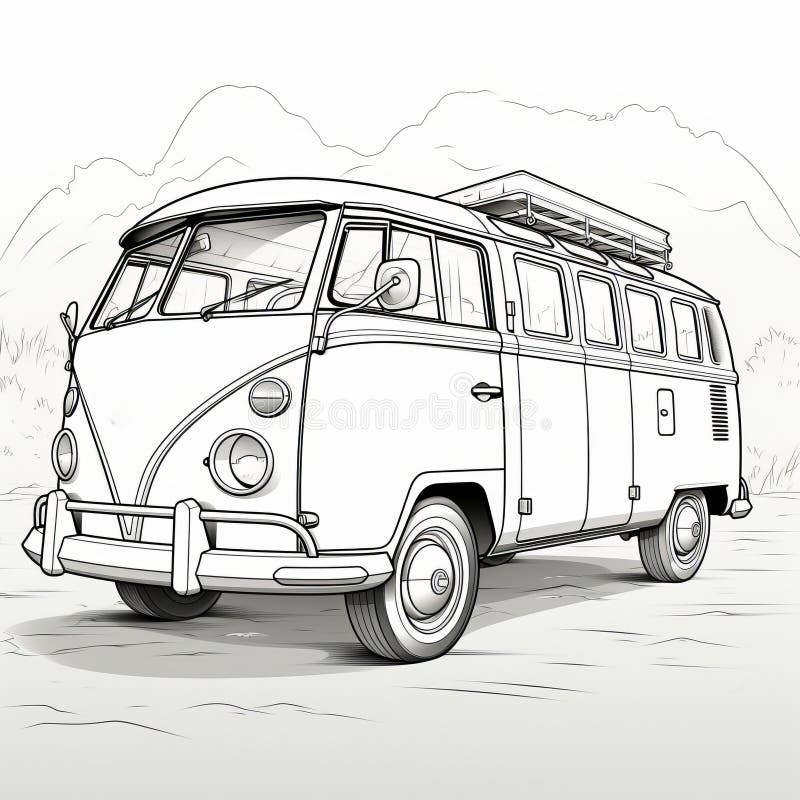 Van coloring book stock illustrations â van coloring book stock illustrations vectors clipart