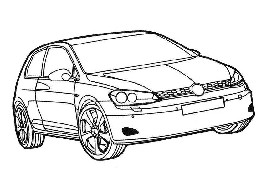 Volkswagen golf coloring page
