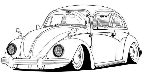 Vw bug coloring page worksheets