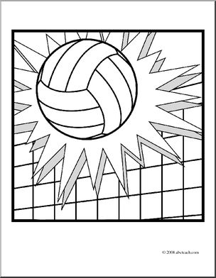 Clip art sports icon volleyball coloring page i