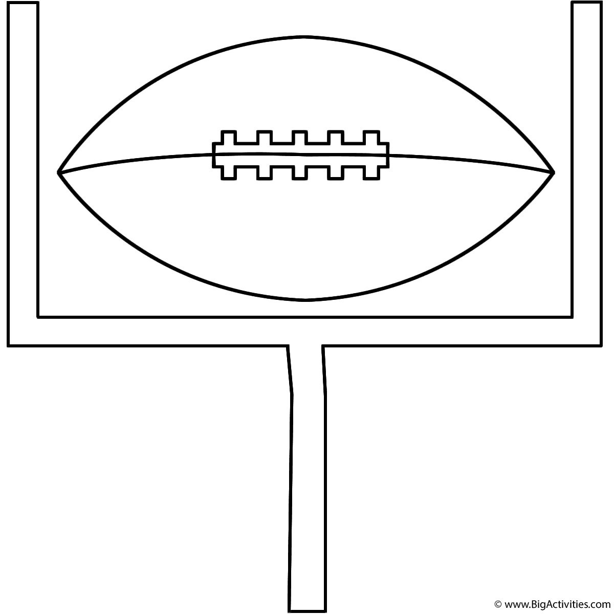 Football on goal post