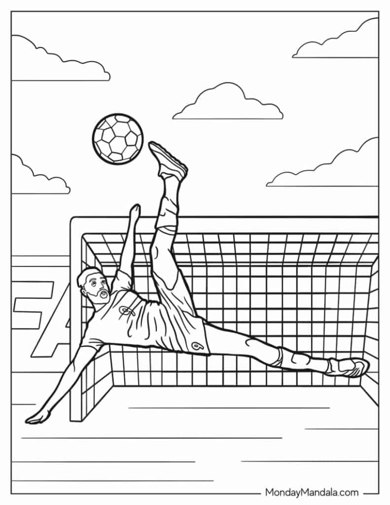 Soccer coloring pages free pdf printables