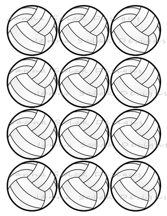 And volleyball printable cupcake toppers sports theme birthday party diy printable instant download