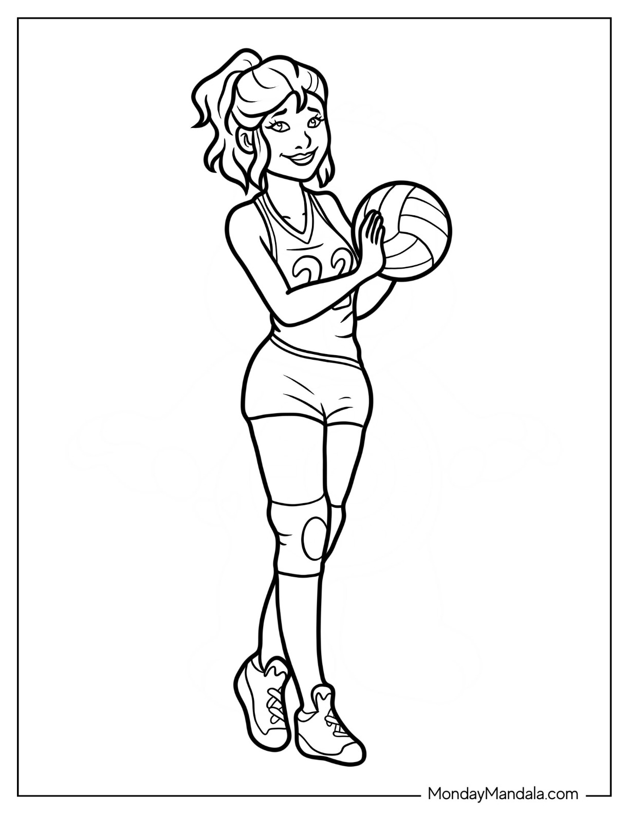 Volleyball coloring pages free pdf printables