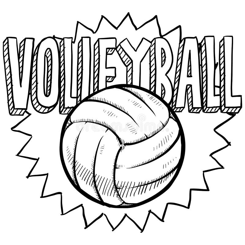 Volleyball sketch stock illustrations â volleyball sketch stock illustrations vectors clipart