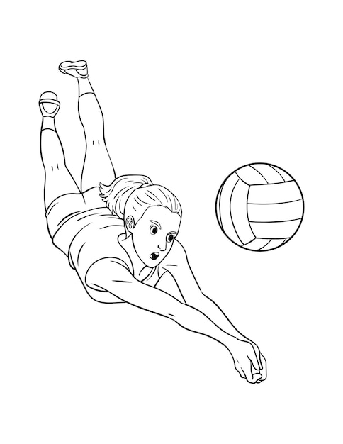 Premium vector volleyball isolated coloring page for kids