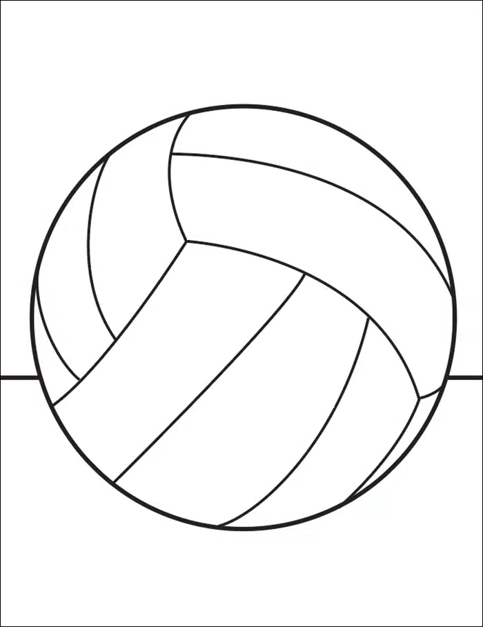 Easy how to draw a volleyball tutorial and coloring page