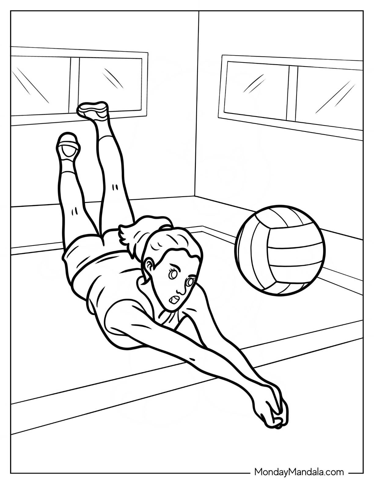 Volleyball coloring pages free pdf printables