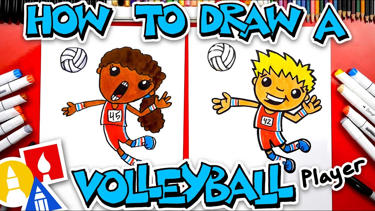 How to draw a volleyball player