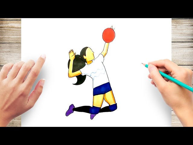 How to draw volleyball player