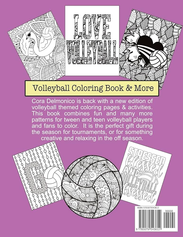 Volleyball coloring book more coloring pages activities creative space for players fans delmonico cora books