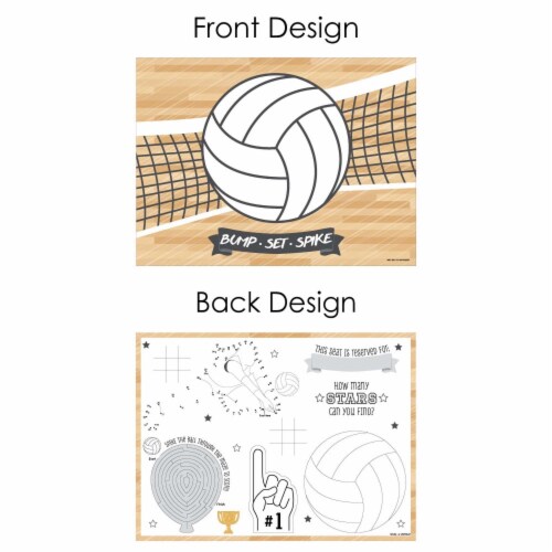 Big dot of happiness bump set spike volleyball paper coloring sheets activity placemats ct count