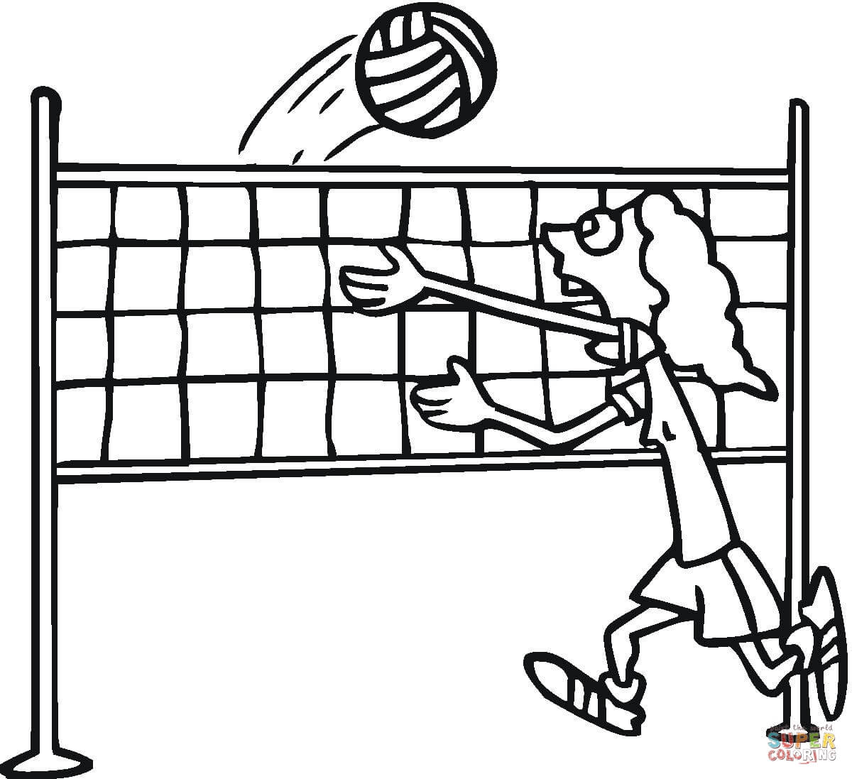 Volleyball coloring page free printable coloring pages