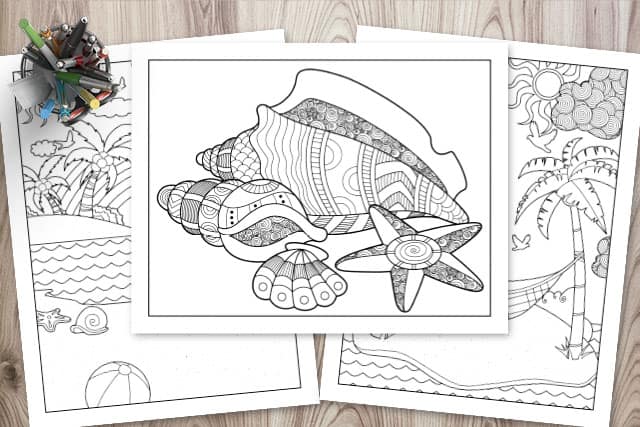 Free printable beach coloring pages