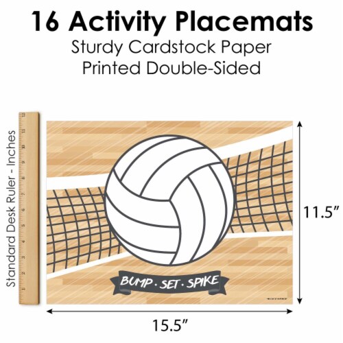 Big dot of happiness bump set spike volleyball paper coloring sheets activity placemats ct count