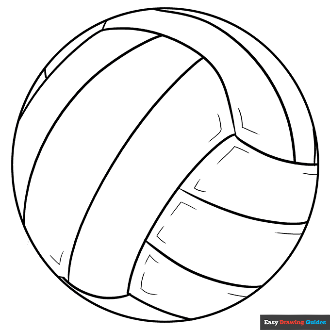 Volleyball coloring page easy drawing guides