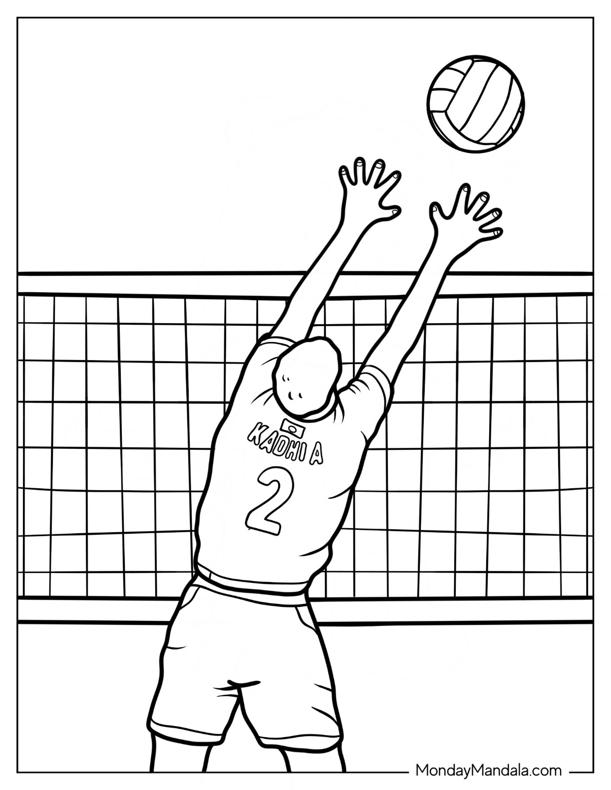 Volleyball coloring pages free pdf printables