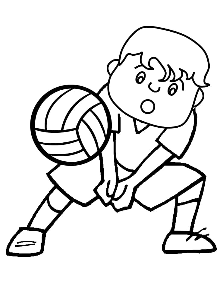 A volleyball player coloring page