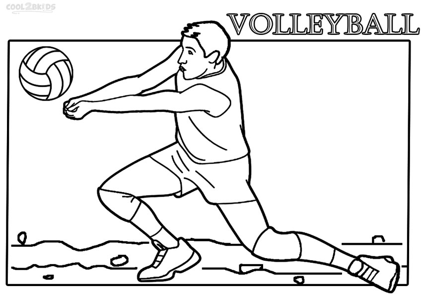 Printable volleyball coloring pages for kids