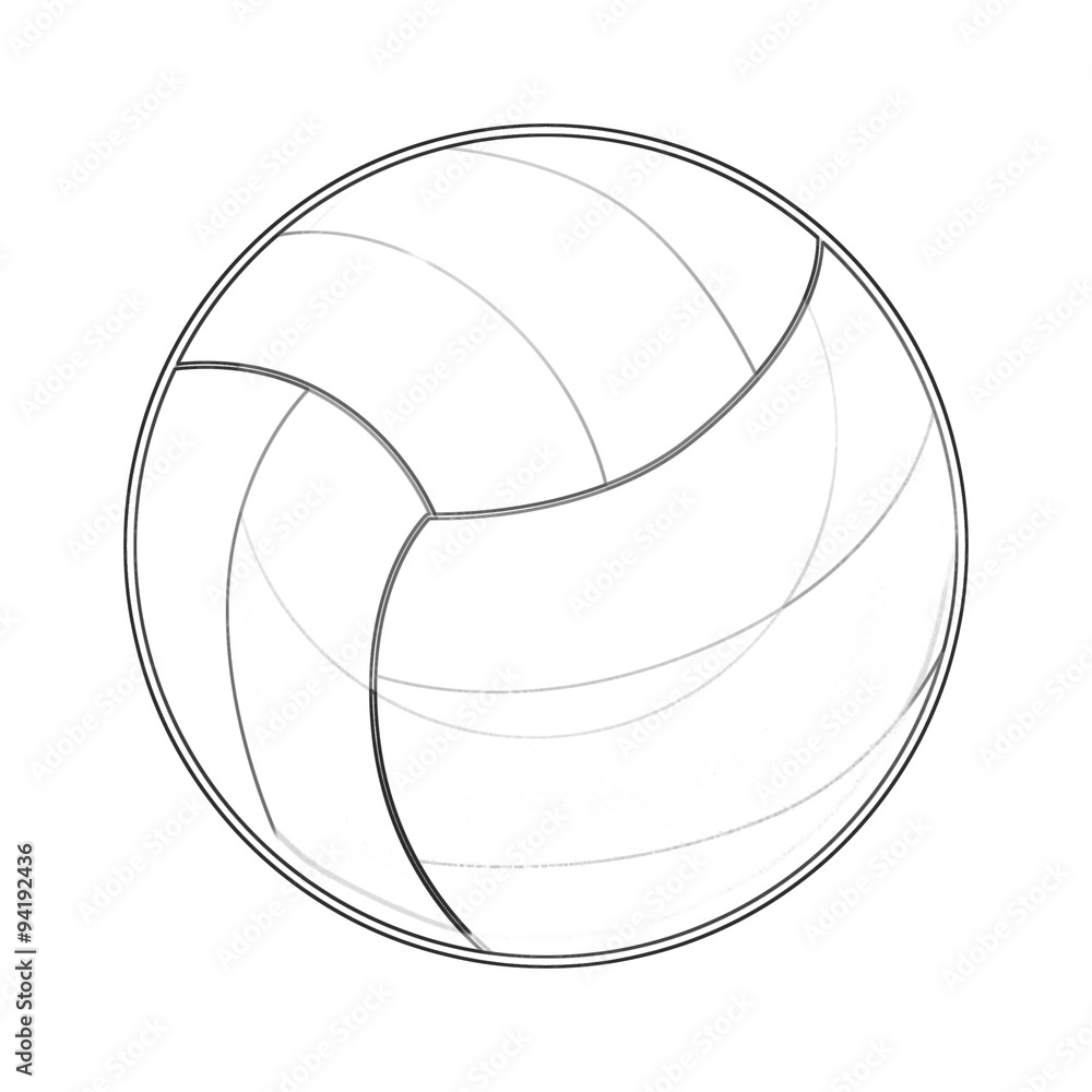 Illustration coloring book series sport ball volleyball soft thin line print it and bring it to life with color fantastic outline sketch line art design illustration