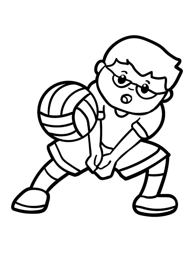 Volleyball player coloring page