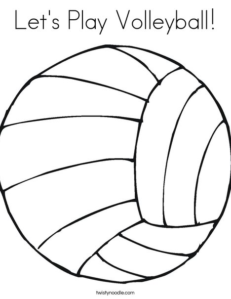 Lets play volleyball coloring page