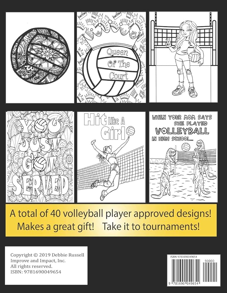 The big volleyball coloring book an amazing volleyball coloring book for teens and adults color me happy russell debbie books