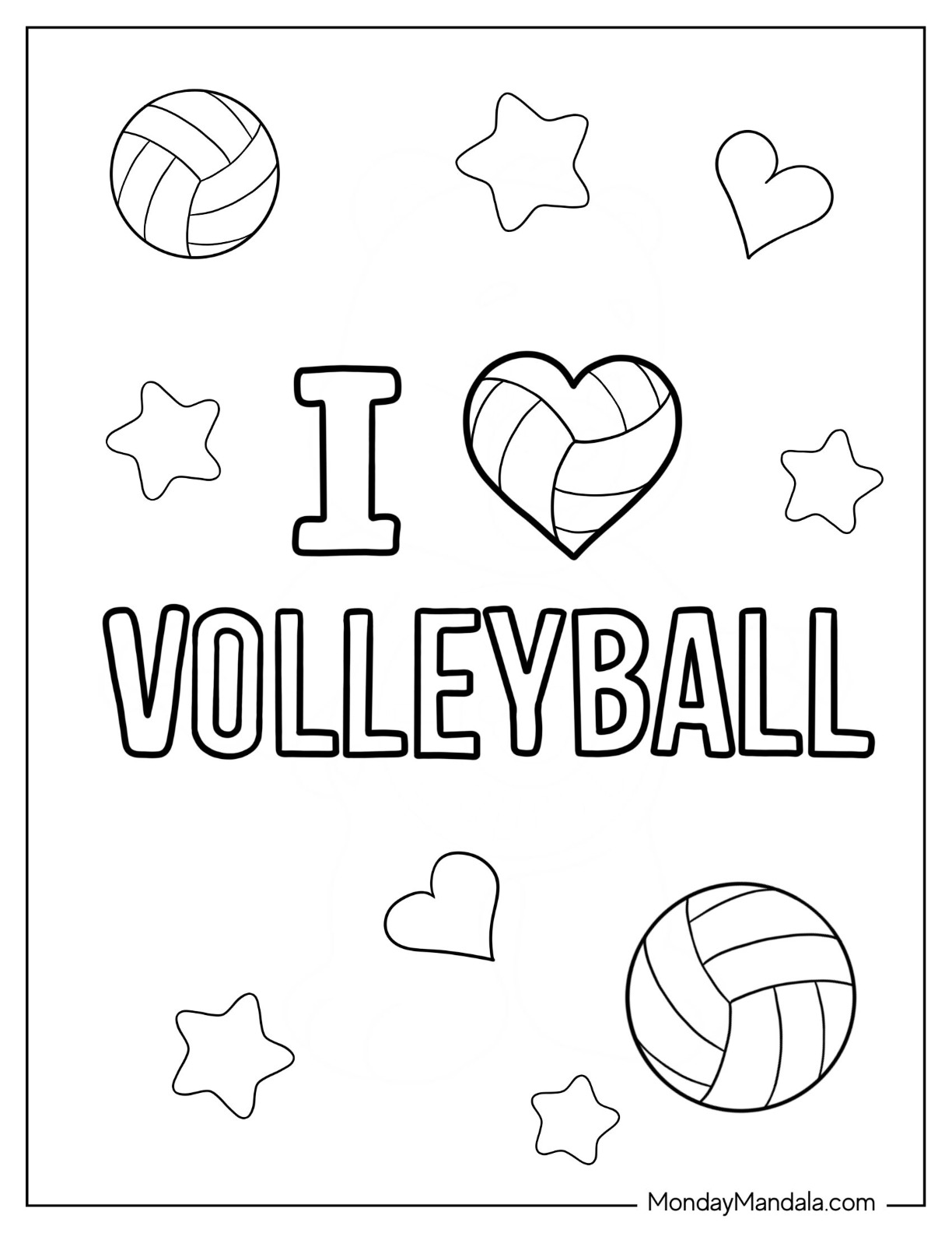 Volleyball coloring pages free pdf printables