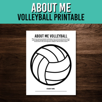 All about me volleyball coloring sheet printable identity activity