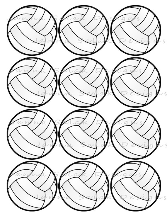 And volleyball printable cupcake toppers sports theme birthday party diy printable instant download