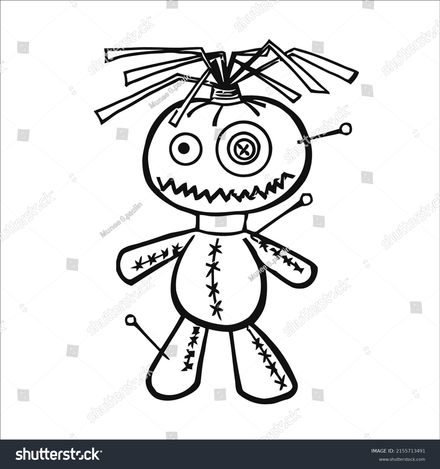 Voodoo coloring page kids horror coloring stock vector royalty free