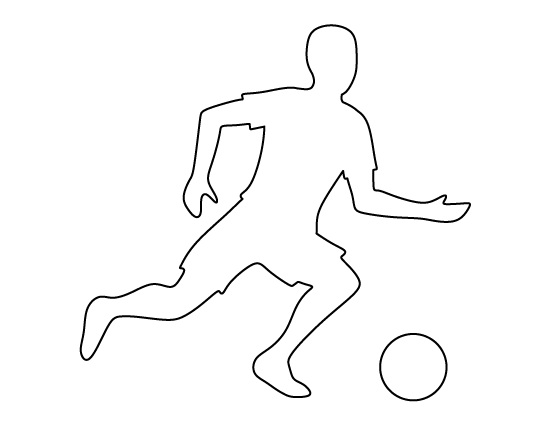 Printable soccer player template soccer players sports coloring pages stencils