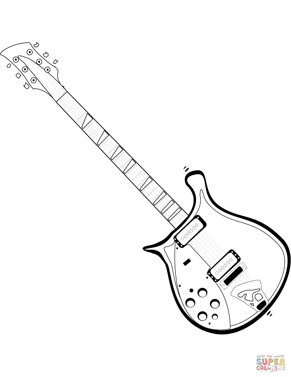 Electric guitar coloring page free printable coloring pages