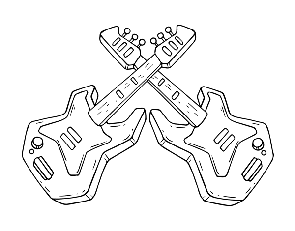 Electric guitars coloring page