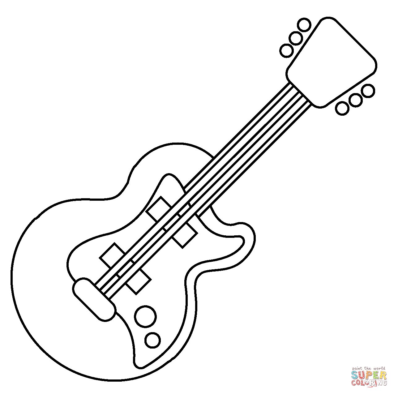 Guitar emoji coloring page free printable coloring pages