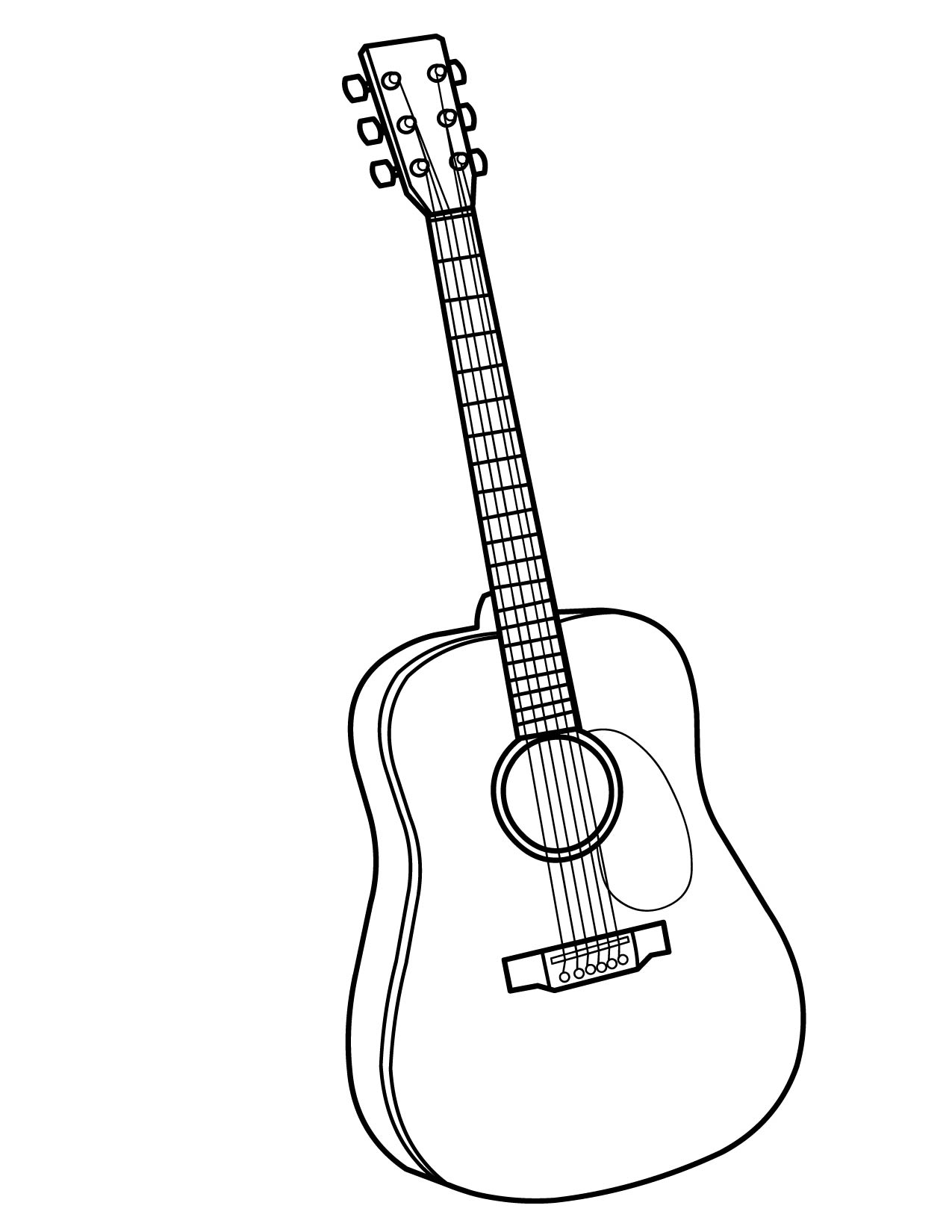 Rock guitar coloring book to print and online