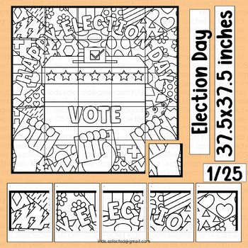 Election day activities voting coloring page math bulletin board pop art poster