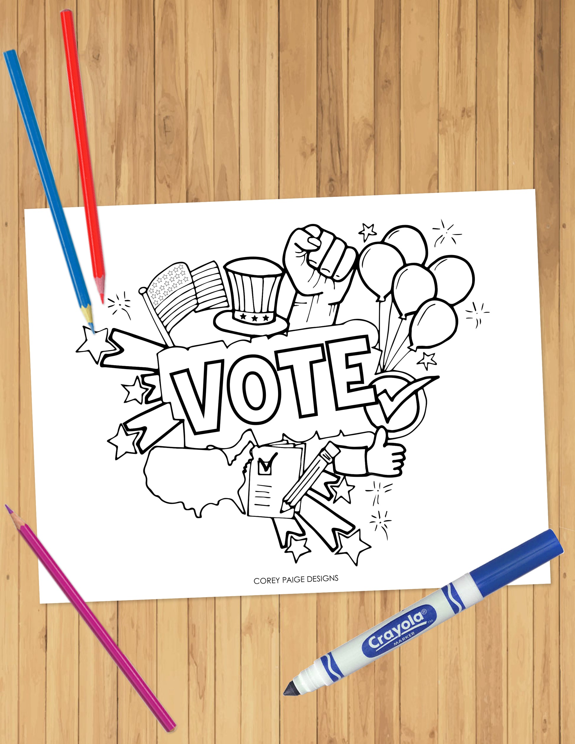 Vote coloring sheet â