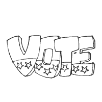 Star spangled vote coloring pages