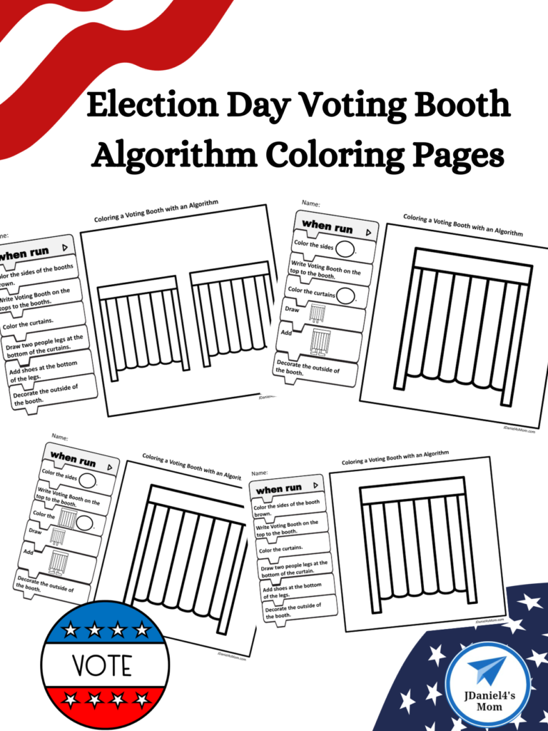 Election day voting booth algorithm coloring pages