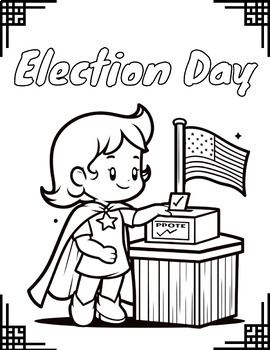 Election day coloring pages voting coloring sheet november activity