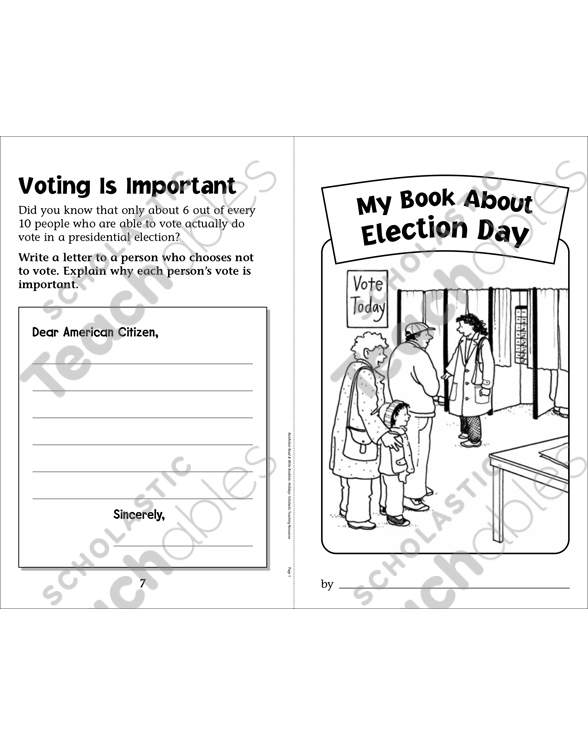 My book about election day printable mini