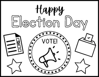 Election day coloring sheet tpt