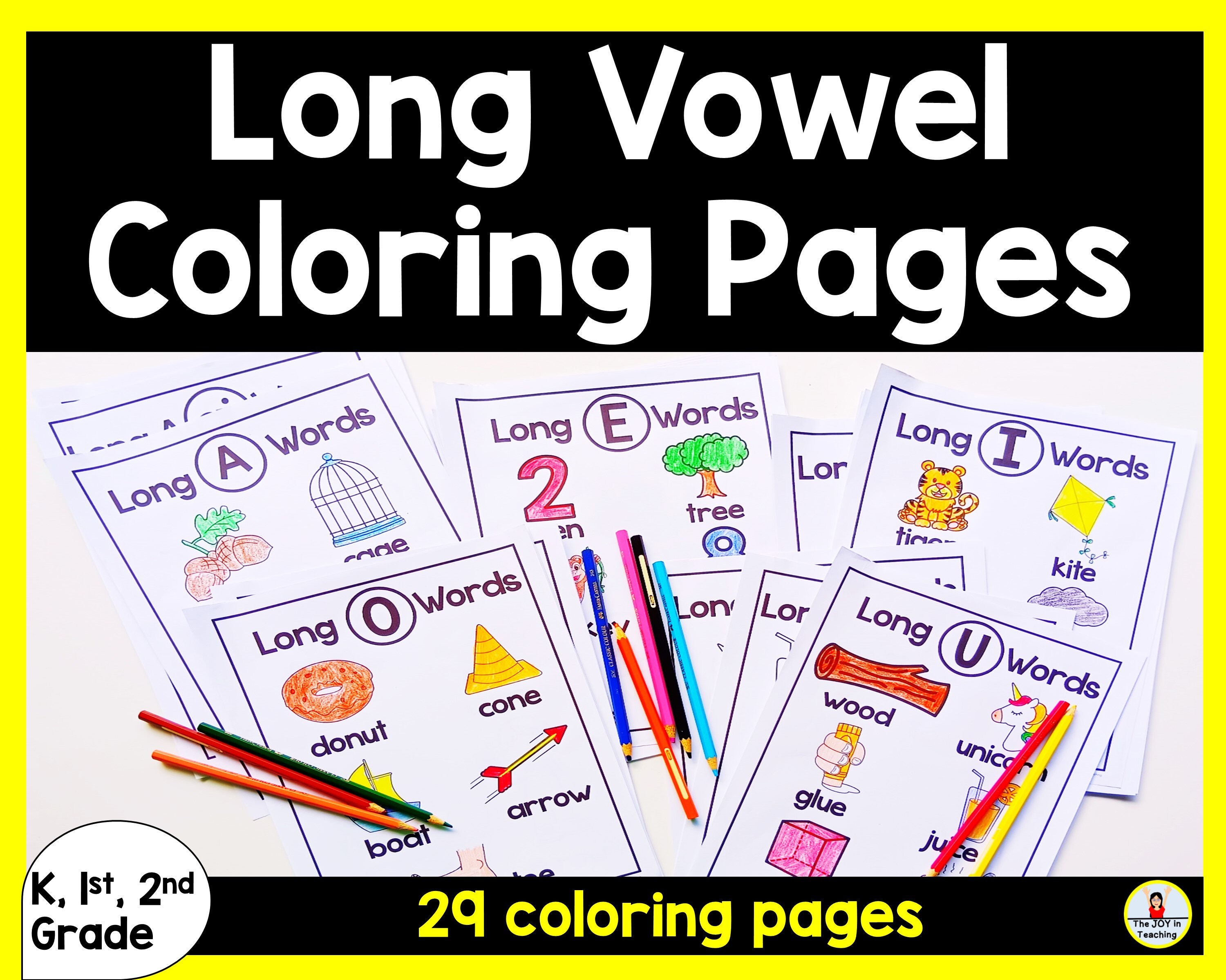 Long vowel coloring pages