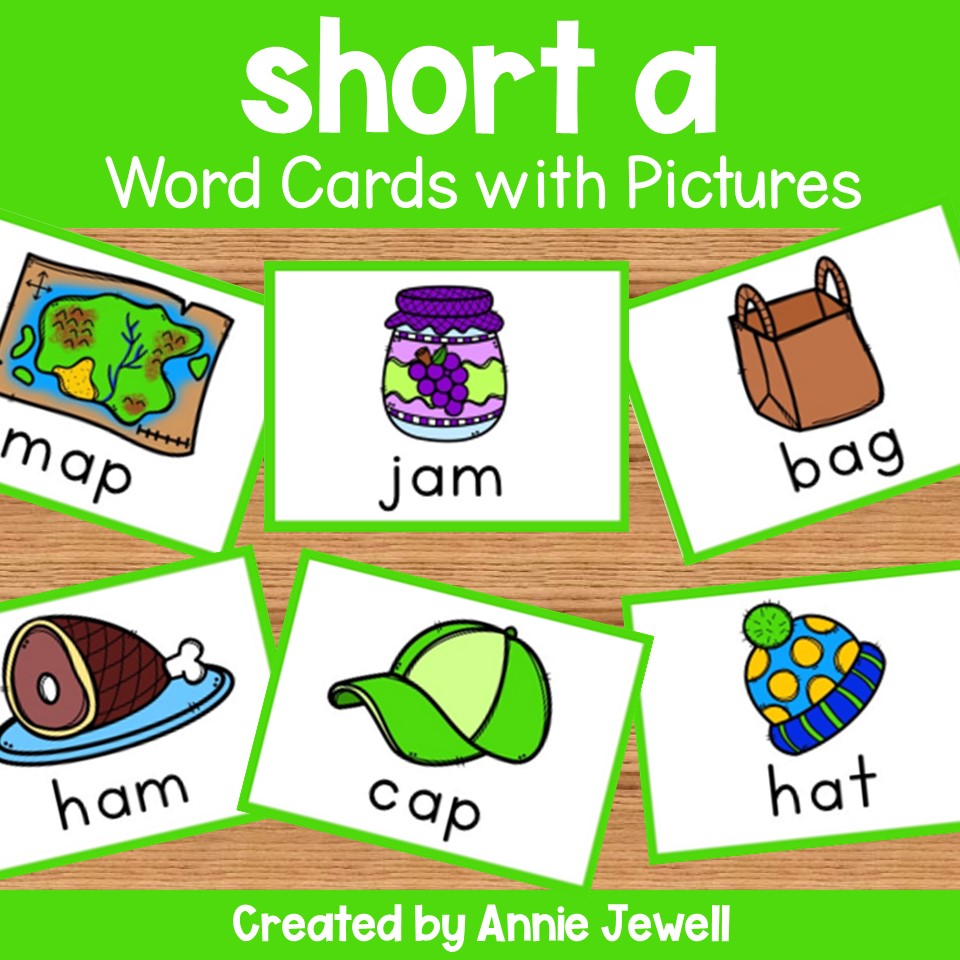 Short vowel word cards with pictures