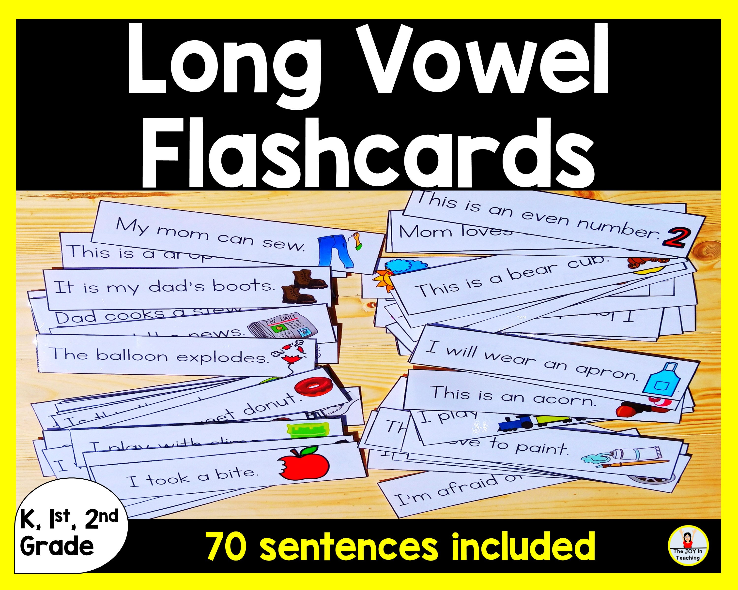 Long vowel sentence flashcards download now