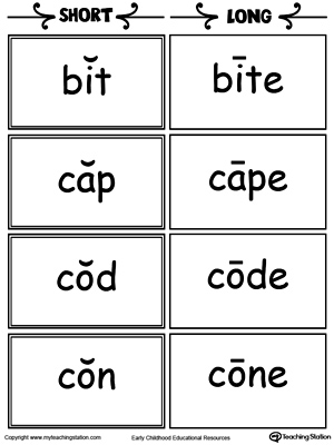 Phonics worksheets long and short vowel sounds